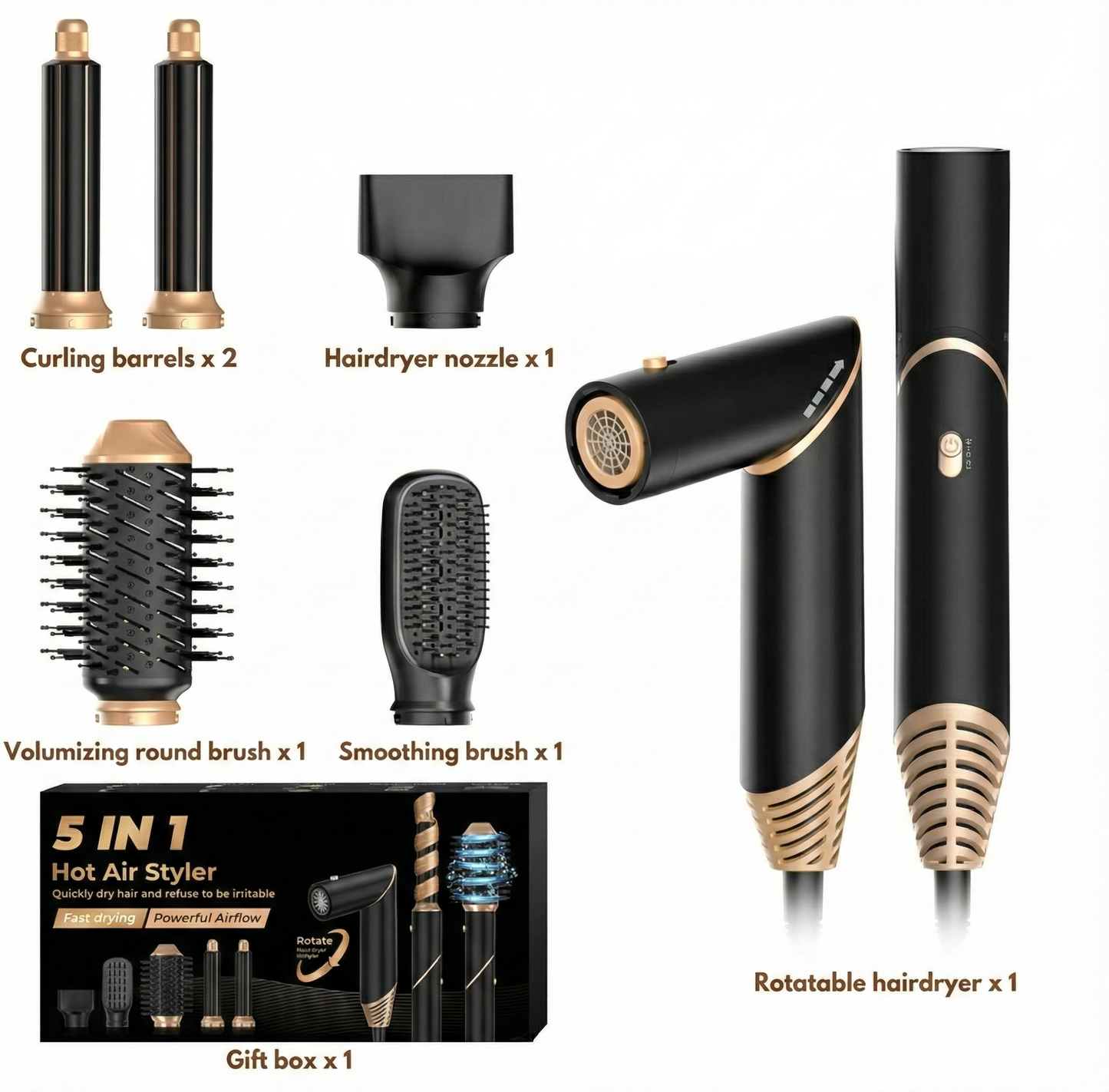 VoluWave™ 5-in-1 Haarstyling- und Volumen-Set